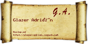 Glazer Adrián névjegykártya