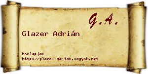 Glazer Adrián névjegykártya